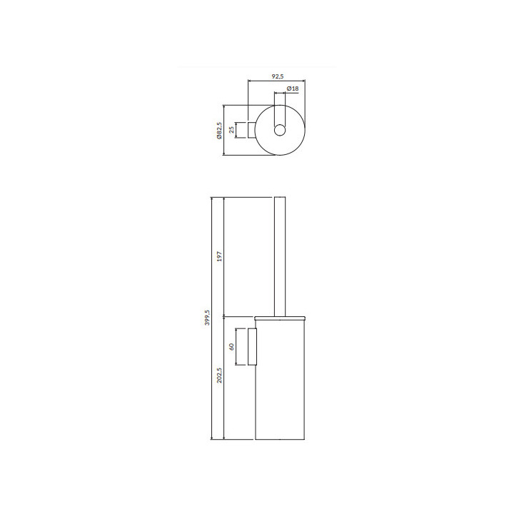 Bürste Toiletten- hängend, Omnires Modern Project - Schwarz matt