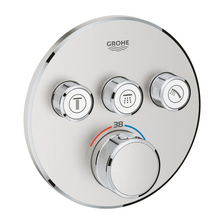 Unterputzarmatur Grohe Grohtherm SmartControl thermostatisch 3-Empfänger wody Chrom- sanitbuy.pl
