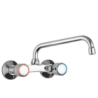 Armatur mit zwei Haltern zur Wandmontage Küchen-, Tres Cocina - Chrom