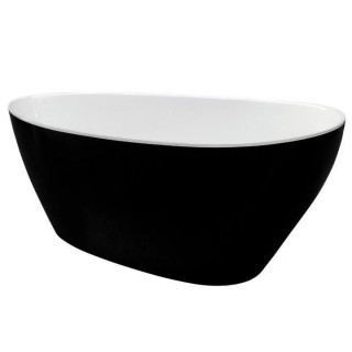 Badewanne freistehend Besco Goya B&W, 160x70cm, oval, schwarz/weiß