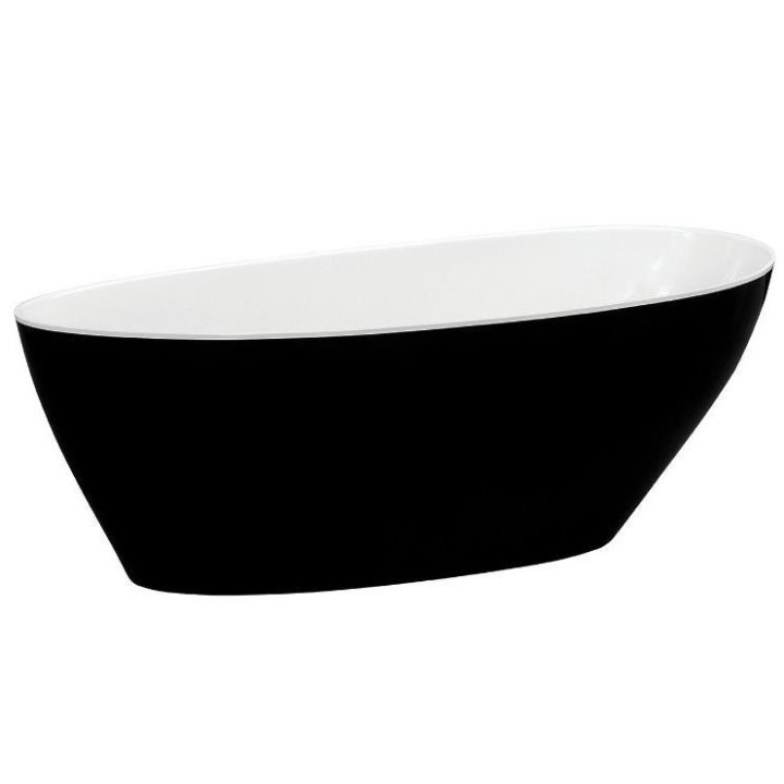 Badewanne freistehend Besco Goya B&W, 160x70cm, oval, schwarz/weiß