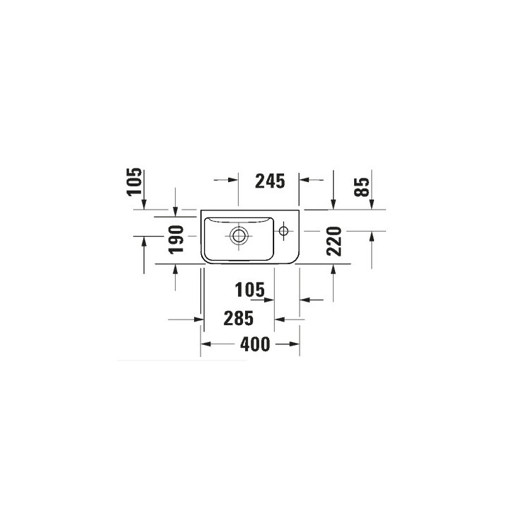 Waschtisch 60x38 cm Aufsatz Duravit Vero Air rechteckig weiß 