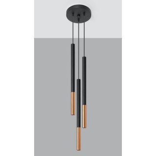 Lampa hängend Sollux Ligthing LOOPEZ 1, GU10  40W, schwarz/miedź