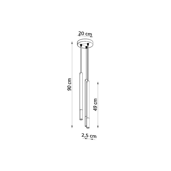 Lampa hängend Sollux Ligthing LOOPEZ 1, GU10  40W, schwarz/miedź