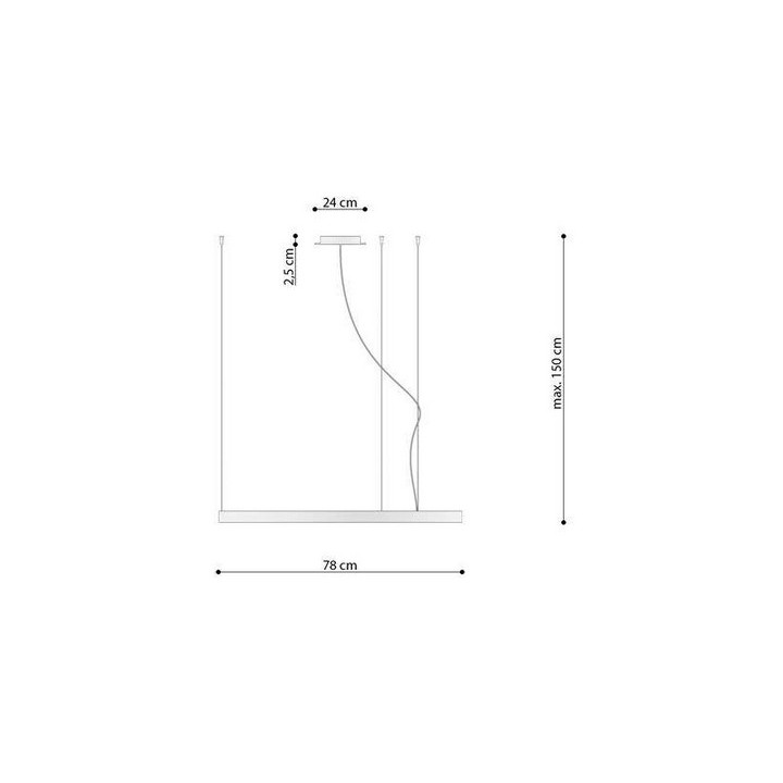 Żyrandol Sollux Lighting RIO, rund średnica 78cm, LED 50W 3000K, schwarz