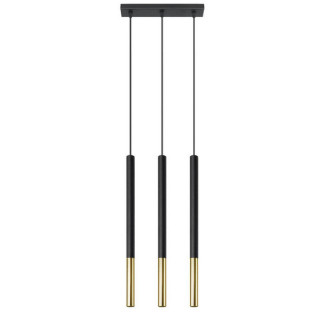 Lampa hängend Sollux Ligthing LOOPEZ 3P, GU10 3x40W, 3x12W LED,  schwarz/Chrom