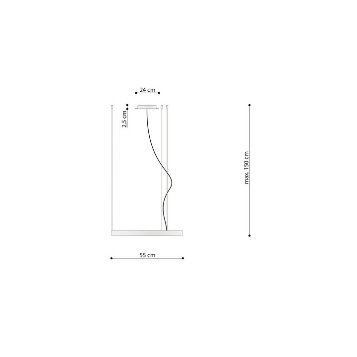 Żyrandol Sollux Lighting RIO, rund średnica 78cm, LED 32W 4000K, schwarz