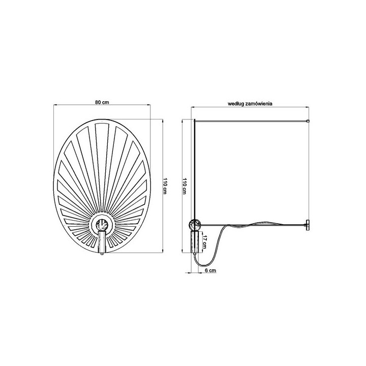 Żyrandol Sollux Lighting RIO, rund średnica 55 cm, LED 30W 3000K, schwarz