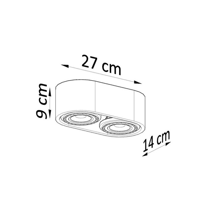 Plafon Sollux Ligthing ARENA 55, E27  4x60W, 4x152W LED, weiß
