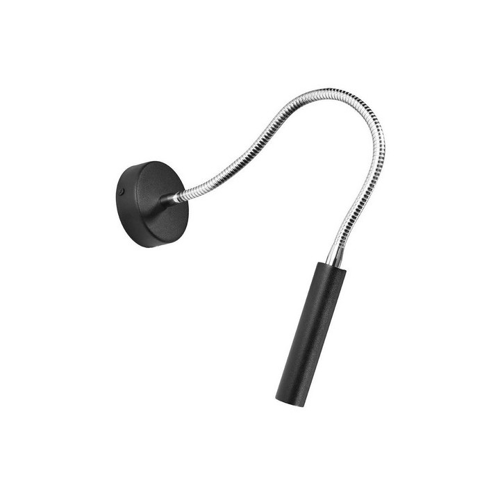 Wandleuchte Sollux Lighting LOOPEZ, GU10  1x40W, 1x12W LED, schwarz/Chrom