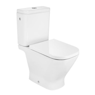 Becken für kompakt-wc WC Roca Gap Rimless Round, 65,5x37cm, bez kołnierza, Abfluss doppelt, weiß