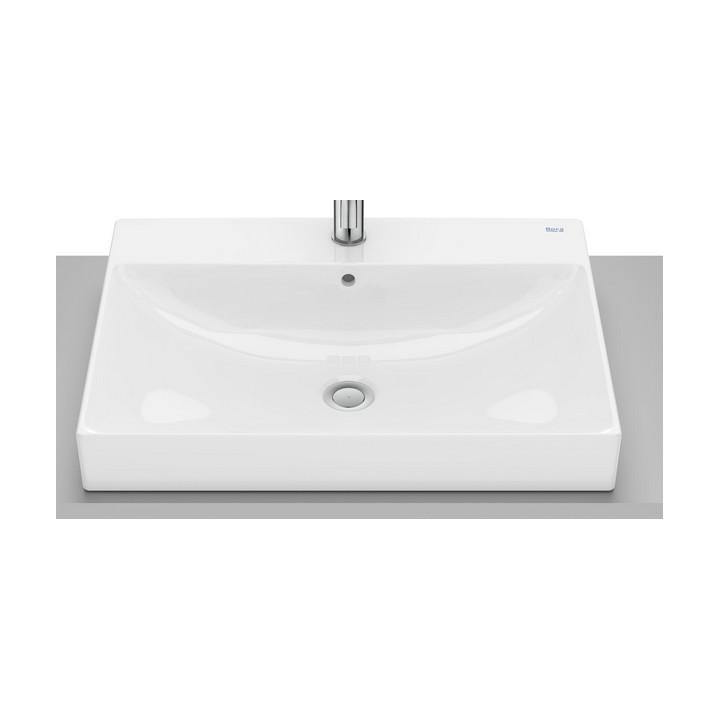 Aufsatzwaschtisch Roca 60 cm, rechteckig, ohne Hahnloch, FINECERAMIC  - Weiß