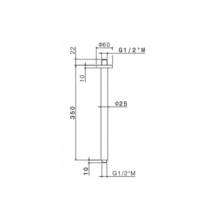 Arm für die Kopfbrause Vema Otago,długość 30cm, brushed gold