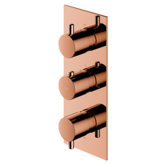 Thermostatisch Armatur prysznicowo-Badewannen- 3-wyjściowa Unterputz, element Aufputz-, Omnires Y - Miedź szczotkowana