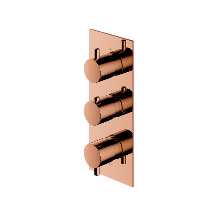 Thermostatisch Armatur prysznicowo-Badewannen- 3-wyjściowa Unterputz, element Aufputz-, Omnires Y - Miedź szczotkowana