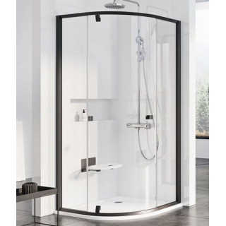 Duschkabine Ravak Pivot PSKK3-90 halbrund polerowane aluminium + transparent 