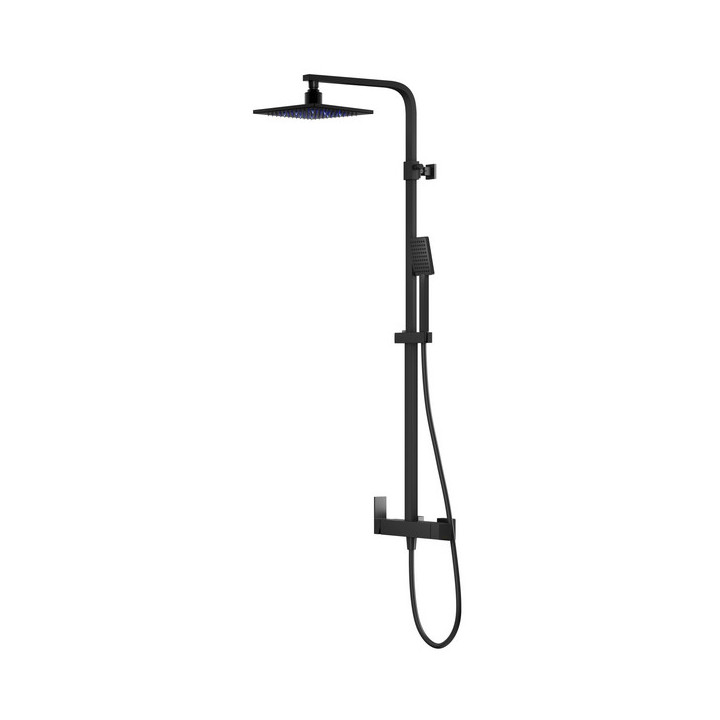 Dusch-set Corsan Ango,Kopfbrause LED, schwarz