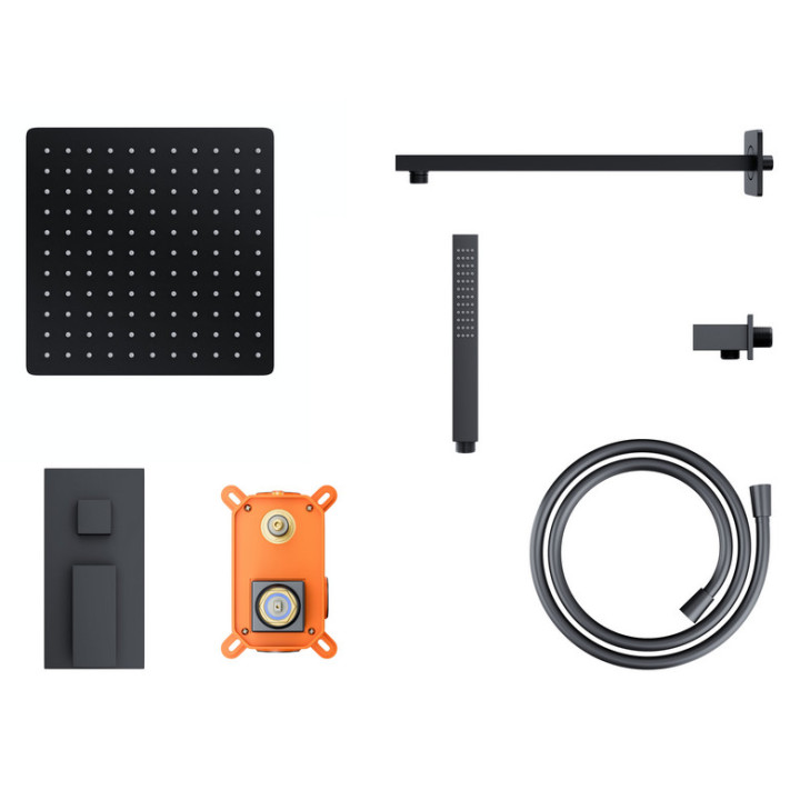 Dusch-set mit Thermostat Corsan Ango,Kopfbrause LED, mit Auslauf drehbar,  Chrom