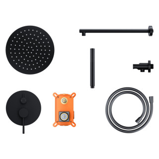 Dusch-set mit Thermostat Corsan Ango,Kopfbrause LED, mit Auslauf drehbar,  Chrom