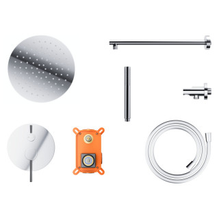 Dusch-set mit Unterputzarmatur und Brause Corsan Ango,Kopfbrause 25cm, Chrom