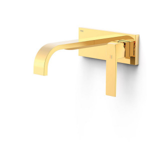 Element zur Wandmontage do podtynkowego korpusu baterii umywalkowe TRES Slim Exclusive, Auslauf 240mm, złoti