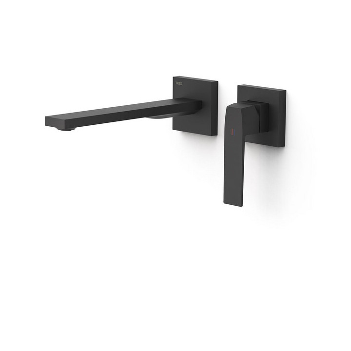 Element zur Wandmontage do podtynkowego korpusu baterii umywalkowe TRES Slim Exclusive, Auslauf 180mm,  weiß matt