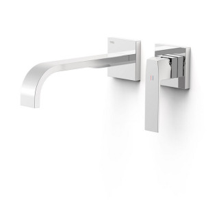 Element zur Wandmontage do podtynkowego korpusu baterii umywalkowe TRES Slim Exclusive, Auslauf 240mm,  czerń matt