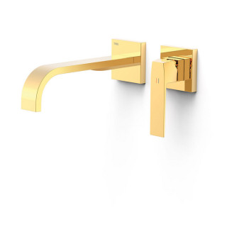 Element zur Wandmontage do podtynkowego korpusu baterii umywalkowe TRES Slim Exclusive, Auslauf 240mm,  weiß matt