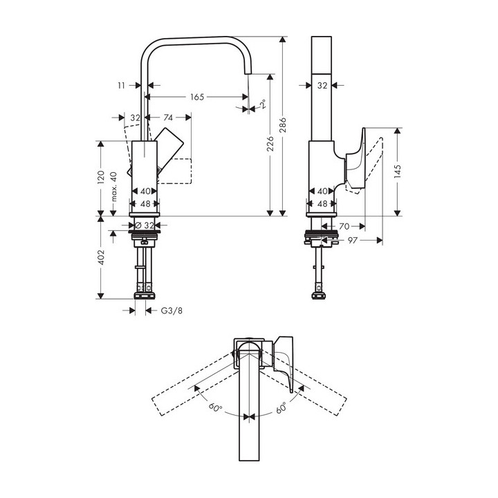 Einhebel- Bidetarmatur 100 Mit Ablauf-Set, Hansgrohe Logis - Schwarz Matt