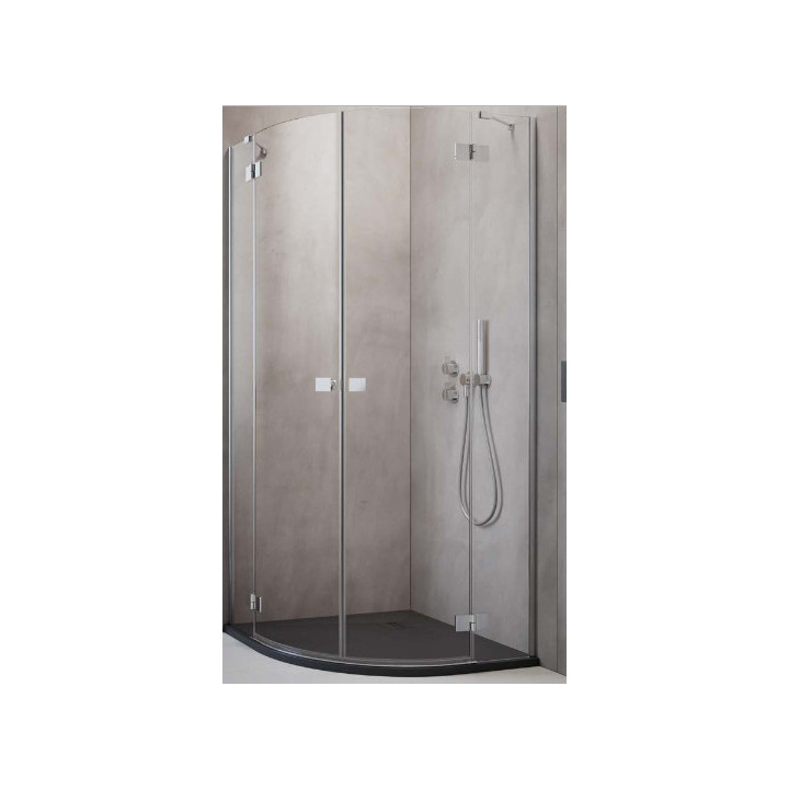 Duschkabine halbrund Radaway Premium Pro PDD 100x100cm, schwarz matt/ Glas transparent