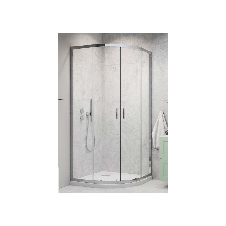 Duschkabine halbrund Radaway Alienta A 80x80cm, Chrom/ Glas transparent