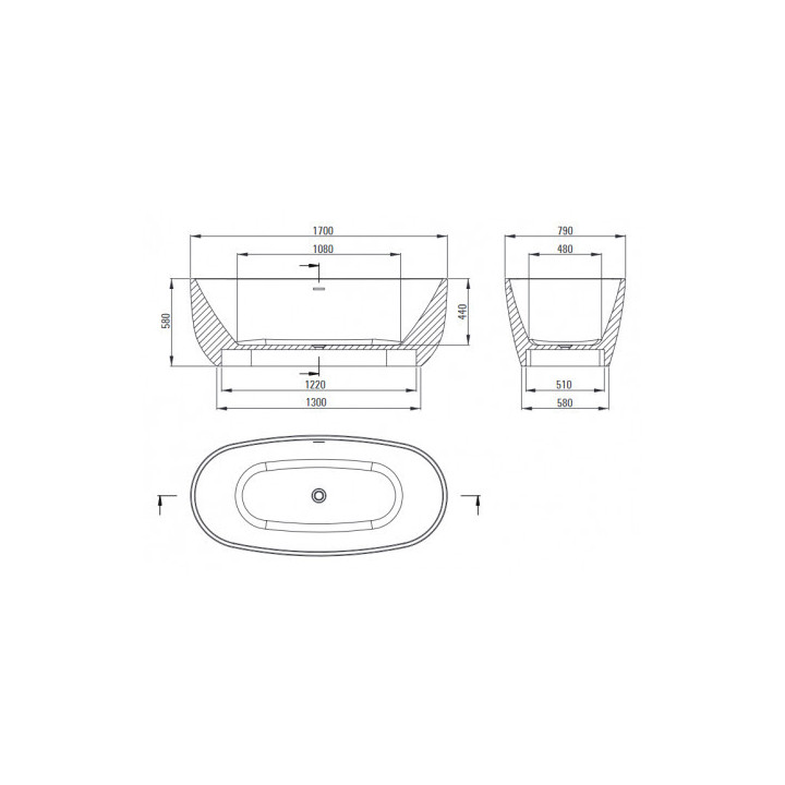 Badewanne Acryl-  freistehend Deante Al