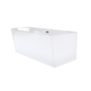 Badewanne freistehend Eck- Corsan Intero , 160x74cm, prawostronna, korek klik-klak schwarz, weiß