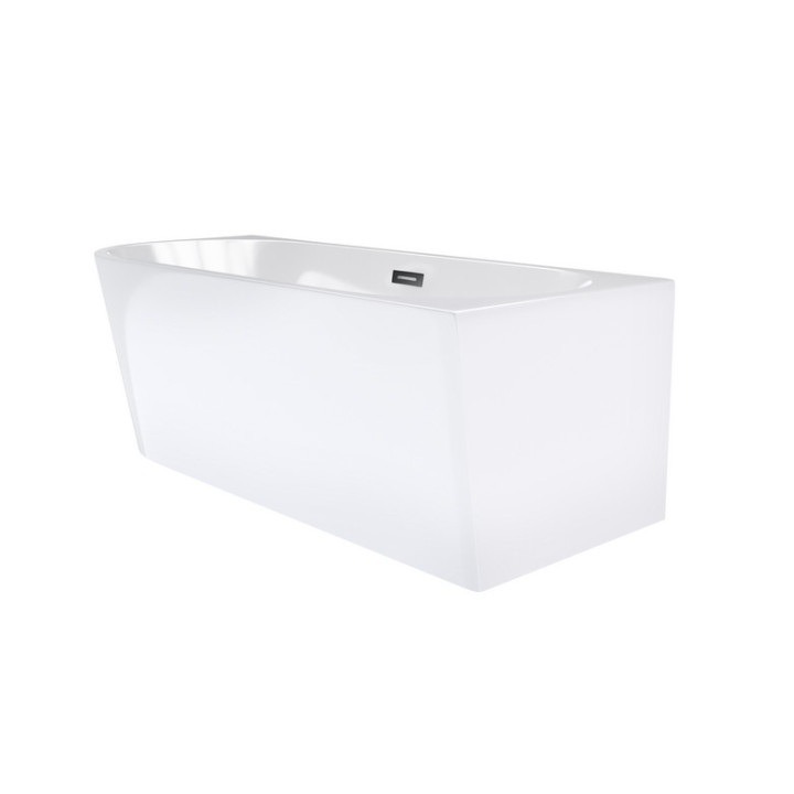 Badewanne freistehend Eck- Corsan Intero , 170x73cm, prawostronna, korek klik-klak Chrom, weiß
