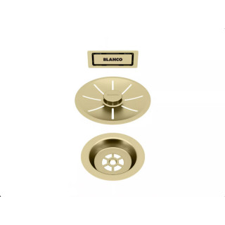 Set elementów stalowych do armatury przelewowo-odpływowej do jednej komory  Blanco InFino, satin gold