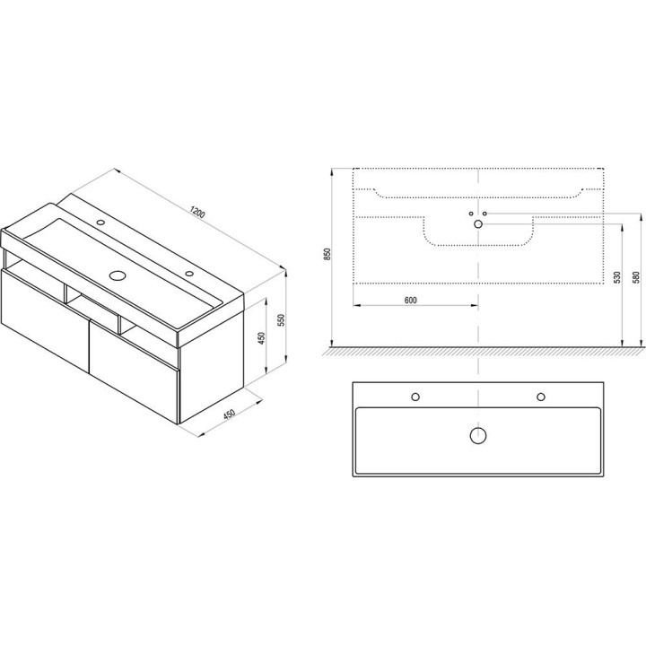 Schrank pod umywalkę Ravak SD Comfort 800, 80 x 46 cm, weiß