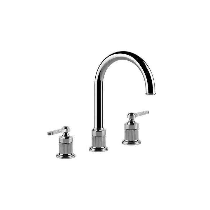 Waschtischarmatur mit 3 anschlüssen Gessi Venti20, stehend, Höhe 281mm, ohne Stöpsel, Chrom
