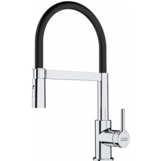Küchenarmatur Franke Lina semi-pro , Höhe 410mm, obrotowa  Auslauf,  weiß polarny/Chrom