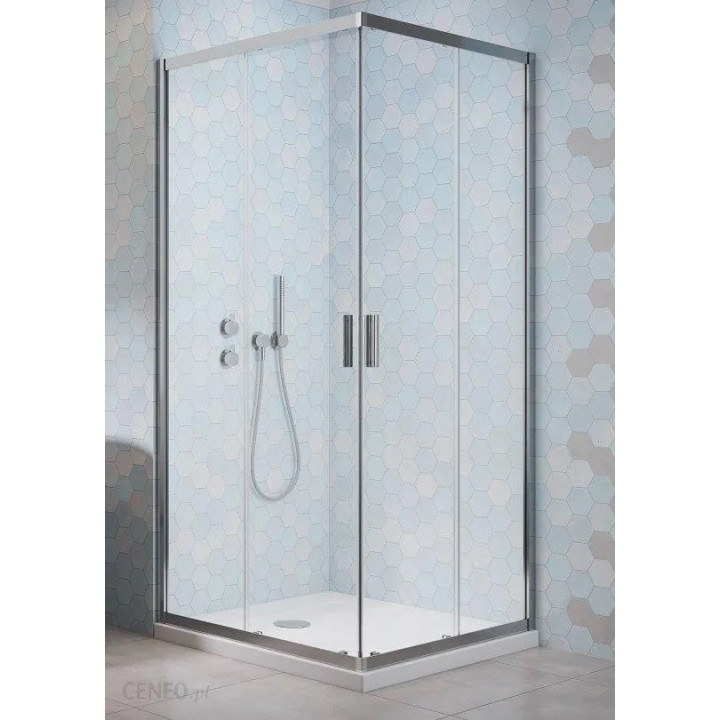 Kabine Radaway Alienta D 800x1000 mm rechteckig mit einer Tür dwuczęściowymi, Glas transparent, Chrom