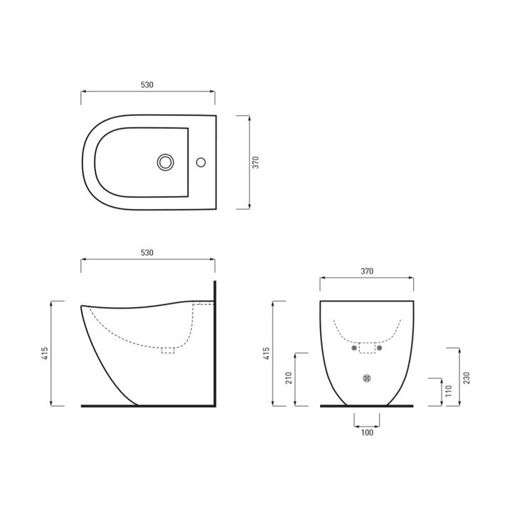 Bidet stehend Cielo Fluid, weiß