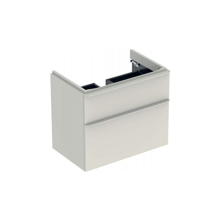 Hängeschrank Unterbau- Geberit Smyle Square 60 cm, mit zwei Schubladen - weiß Glanz