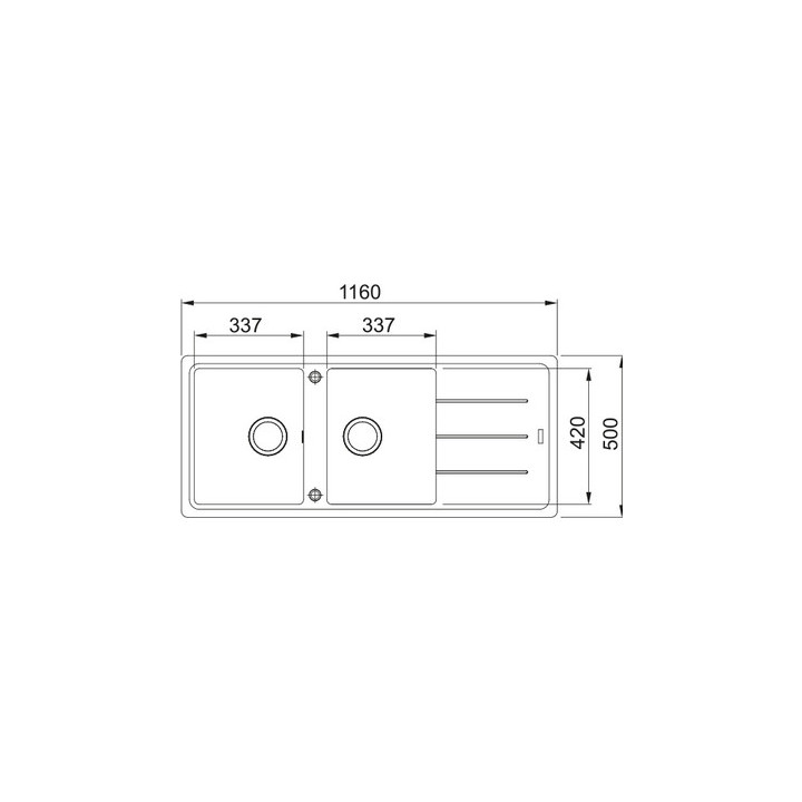 Zlewozmywak wbudowywany, Franke Basis BFG 620-34-34 ,onyx