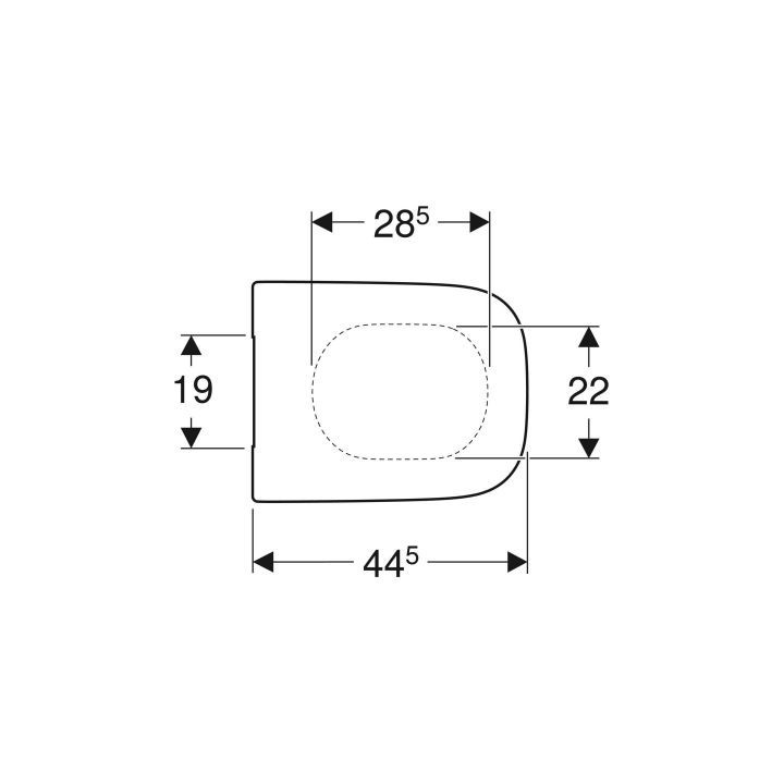 Geberit Smyle Square Wc-sitz, Halterung z góry, wolne opadanie, z widocznym siedziskiem, slim design