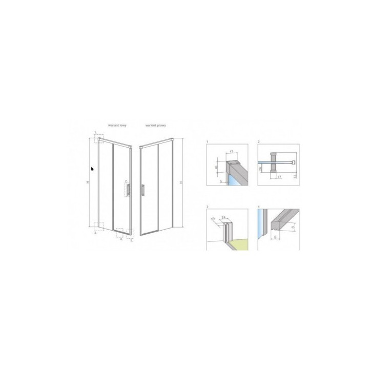 Tür wnękowe 150cm x 200.5cm links Glas transparent Chrom Radaway Idea DWJ