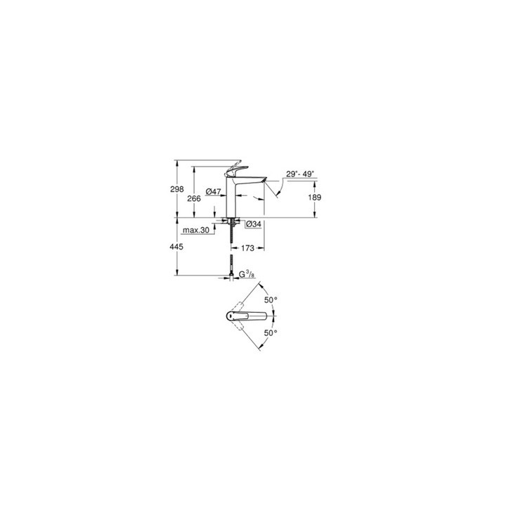 Waschtischarmattur  Grohe Smart , rozmiar M, schwarz matt