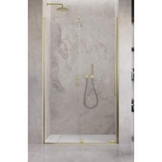Tür Schiebe- walk-in Radaway Furo Gold, links, mit Wand, 160x200cm, Glas transparent, profil golden