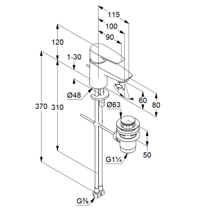 Elektronisch Waschtischarmatur hoch DN 15, Kludi Zenta SL, Chrom