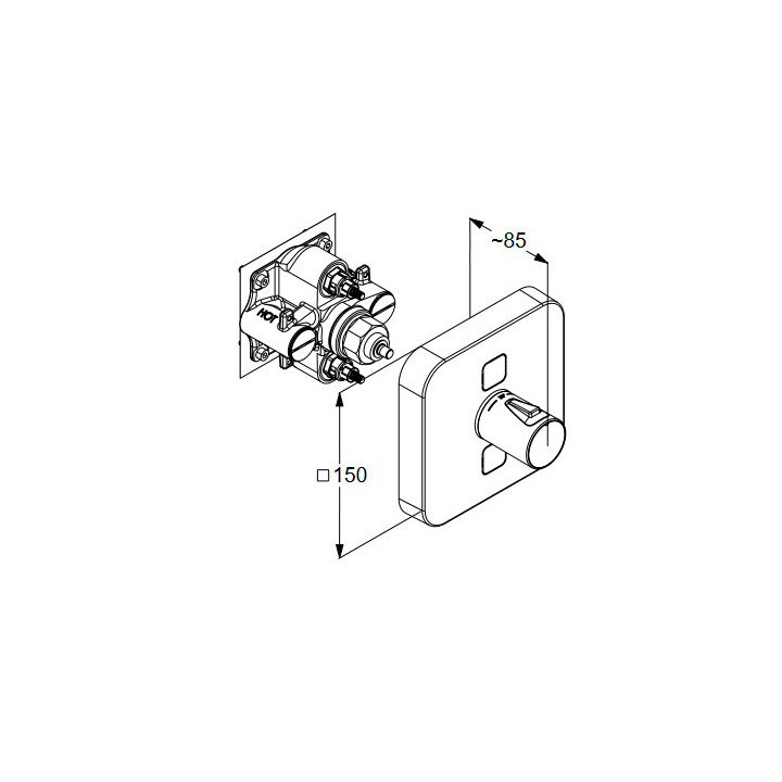 Unterputzarmatur mit Thermostat DN15  Kludi Push, Chrom