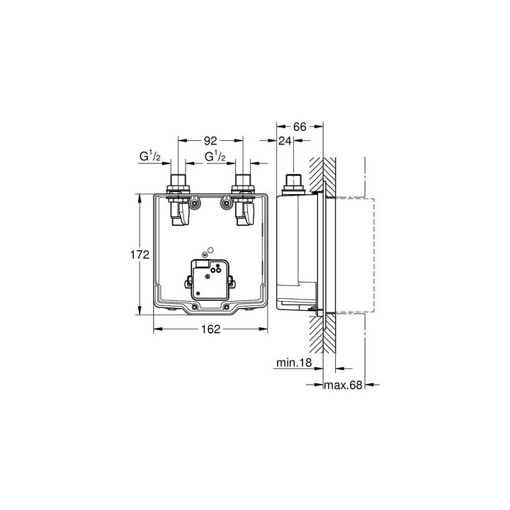 Element Zum einbau Unterputz- Waschtischarmatur Grohe jednouchwytowy, DN15
