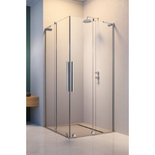 Kabine Radaway Furo SL KDD 80, profil Chrom Glanz, Glas transparent, Teil links